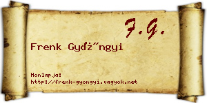 Frenk Gyöngyi névjegykártya
